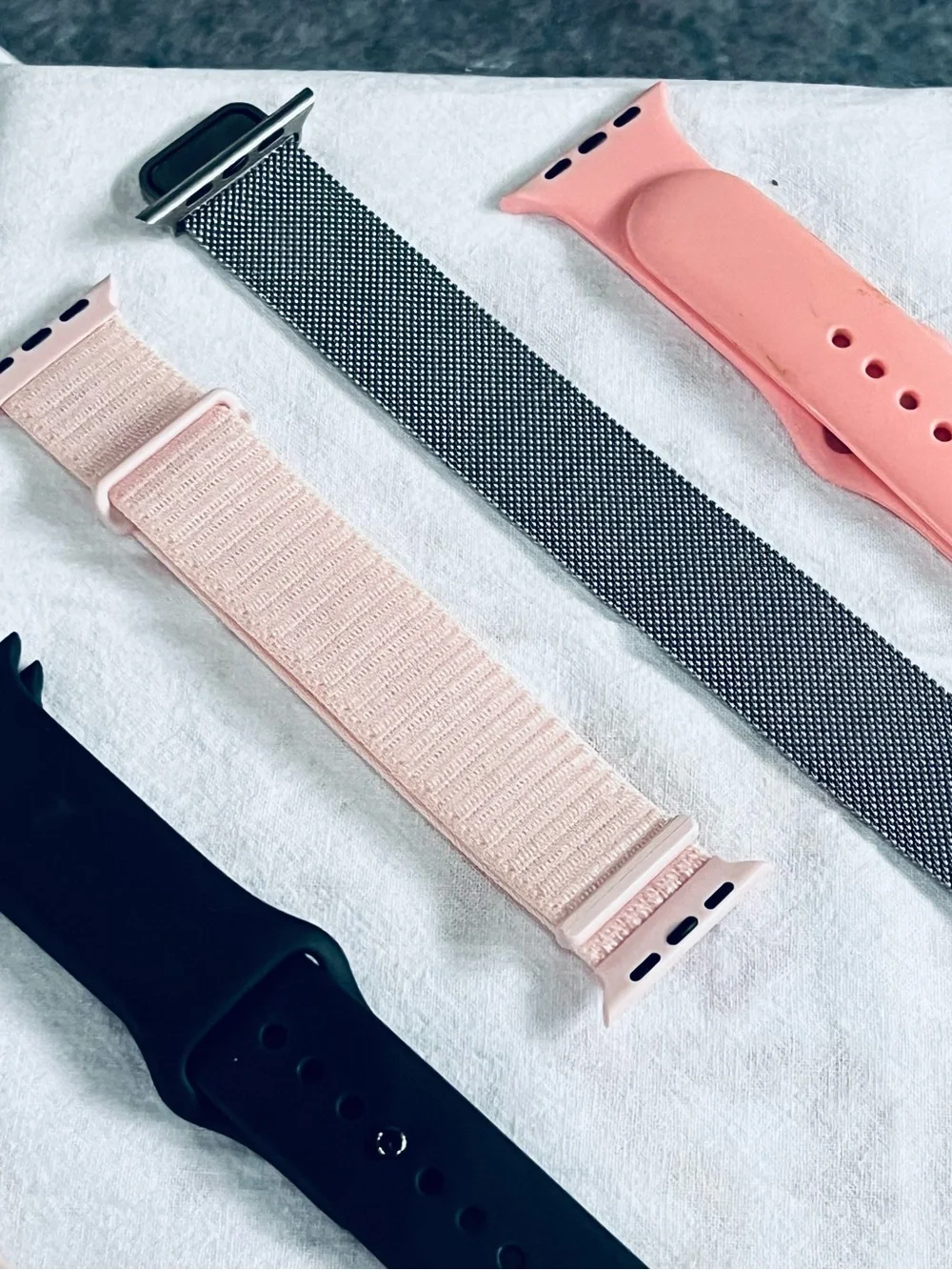 Apple Watch Bands Set - Black, White, Pink, Coral, Silver, Burgundy